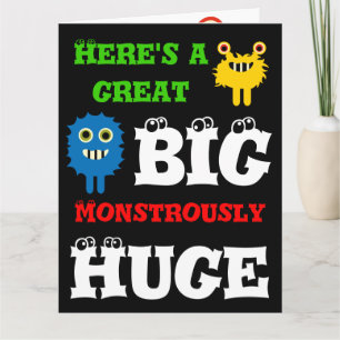 Monster Great BIG Grosses 8 x 11 Happy Birthday Ca Karte