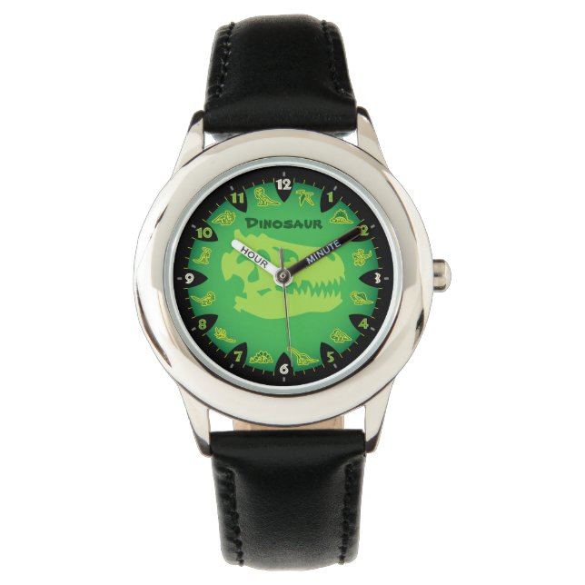 Monster Green Dinosaurier Watch Armbanduhr (Vorderseite)