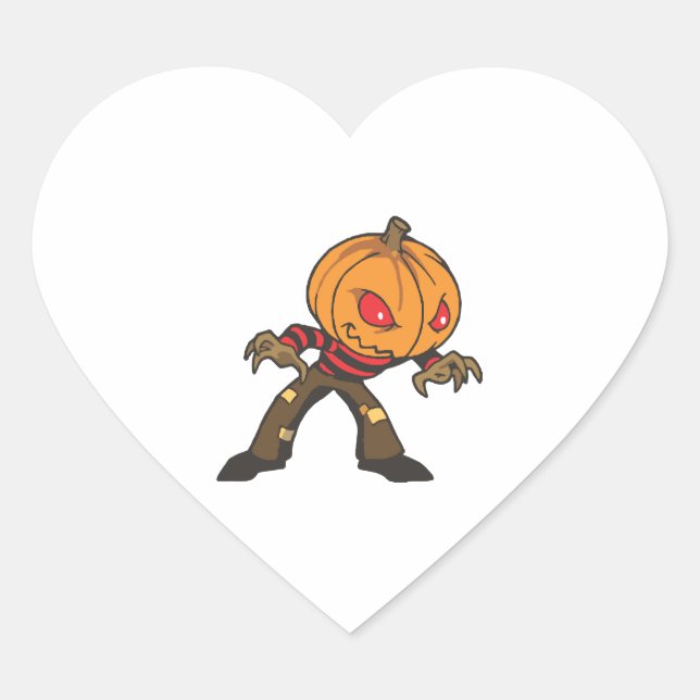Monster Halloween Herz-Aufkleber (Vorderseite)