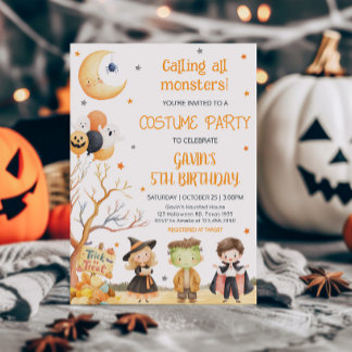 Monster Halloween-Kostüm Einladung