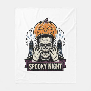 Monster Halloween-Shirt mit Gravur von Pumpkin Moo Fleecedecke