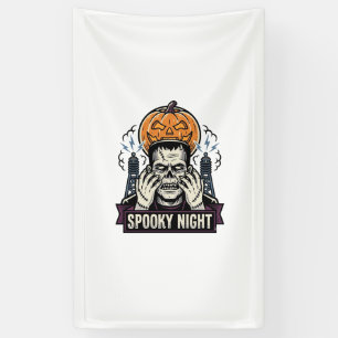 Monster Halloween-Shirt mit Pumpkin Moon Gravur Banner