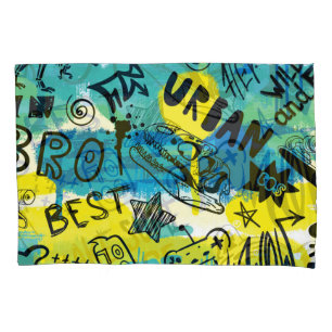 Monster Hand Drawing Kids Pattern Kissenbezug