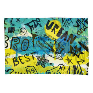 Monster Hand Drawing Kids Pattern Kissenbezug