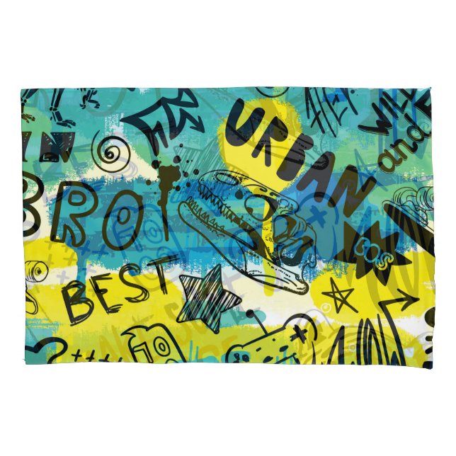 Monster Hand Drawing Kids Pattern Kissenbezug (Vorderseite)