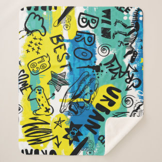 Monster Hand Drawing Kids Pattern Sherpadecke