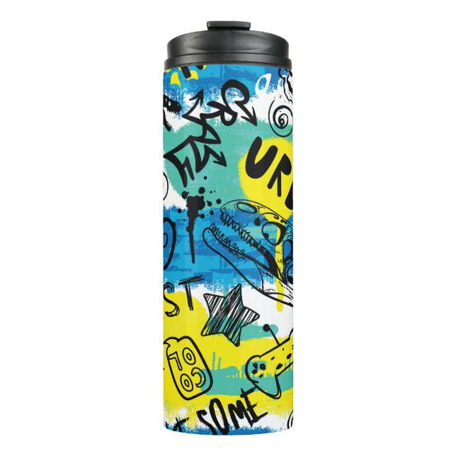 Monster Hand Drawing Kids Pattern Thermosbecher (Vorderseite)