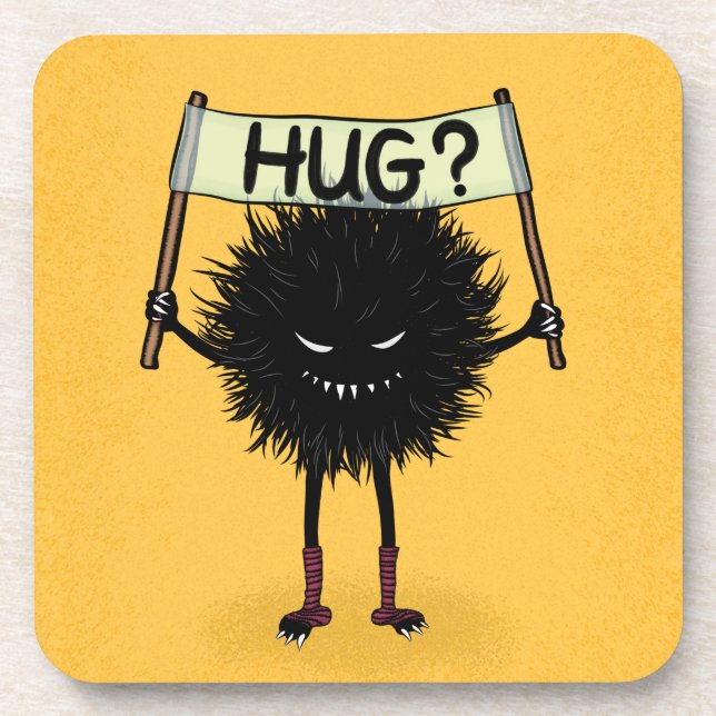 Monster Hug Niedlicher böser Charakter Getränkeuntersetzer (Vorderseite)