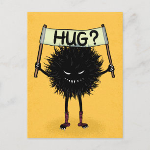 Monster Hug Niedlicher böser Charakter Postkarte