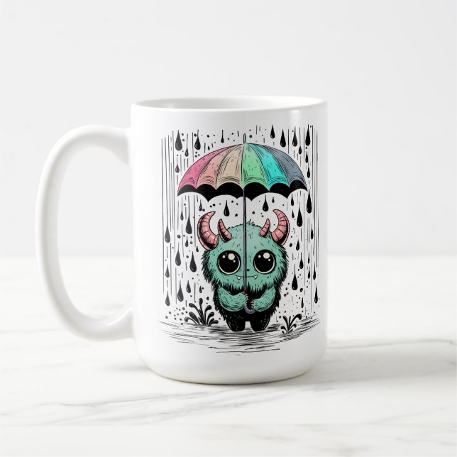 Monster im Regen Kaffeetasse (Links)