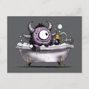 Monster in der Blase Bath Postkarte
