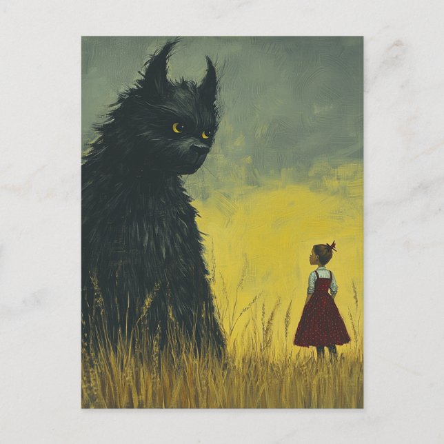 Monster in einem Weizenfeld Postkarte (Vorderseite)