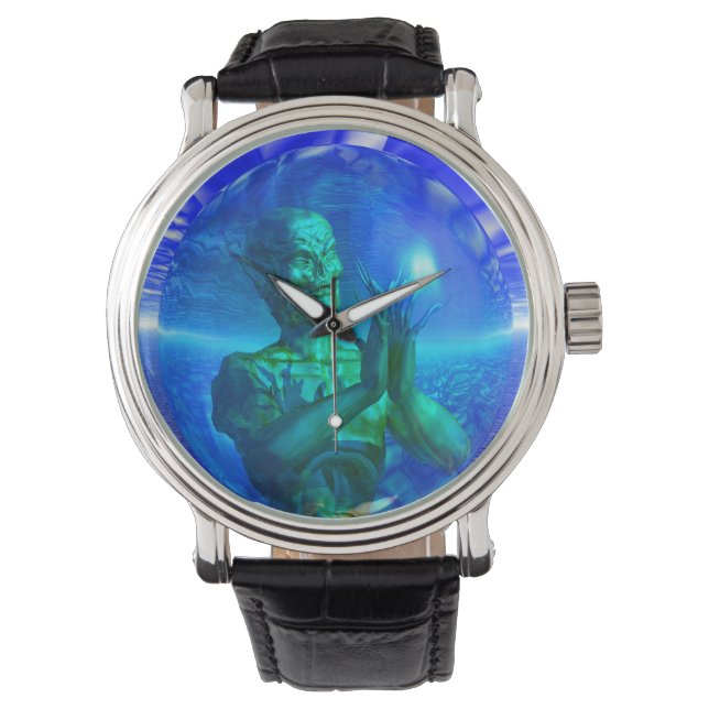 Monster in einer Blase Armbanduhr (Vorderseite)