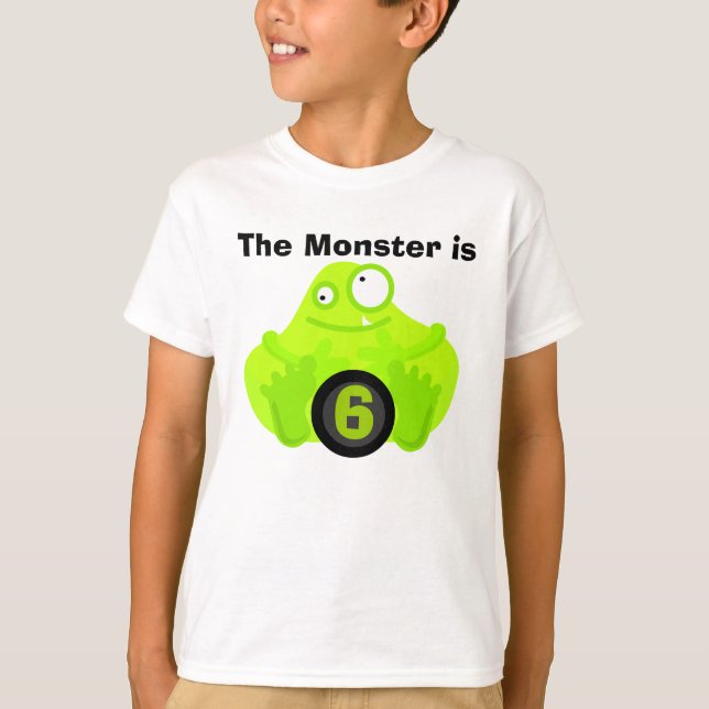 Monster individuell anpassbare Geburtstagshemden T-Shirt (Vorderseite)