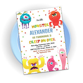 Monster Invitations Anniversaire Rouge