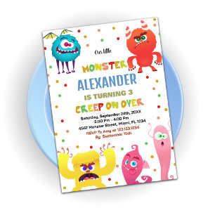 Monster Invitations Anniversaire Rouge