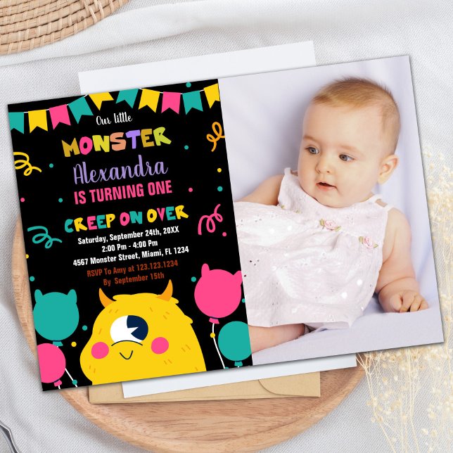 Monster Invitations d'anniversaire Ballons drapeau (Monster Birthday Invitations Ballons Flags photo)