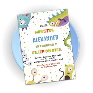 Monster Invitations d'anniversaire Dark Green