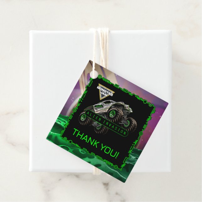 Monster Jam - Alien Invasion Geburtstag Geschenkanhänger (Beispiel)
