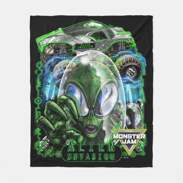 Monster Jam Alien Invasion Icon Fleecedecke (Vorderseite)