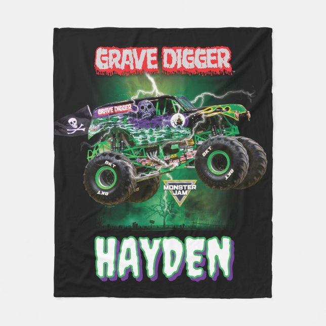 Monster Jam Grave Digger - Personalisiert Fleecedecke (Vorderseite)