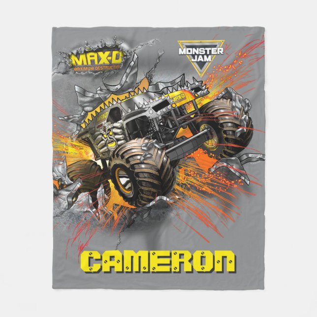 Monster Jam Max-D - Personalisiert Fleecedecke (Vorderseite)