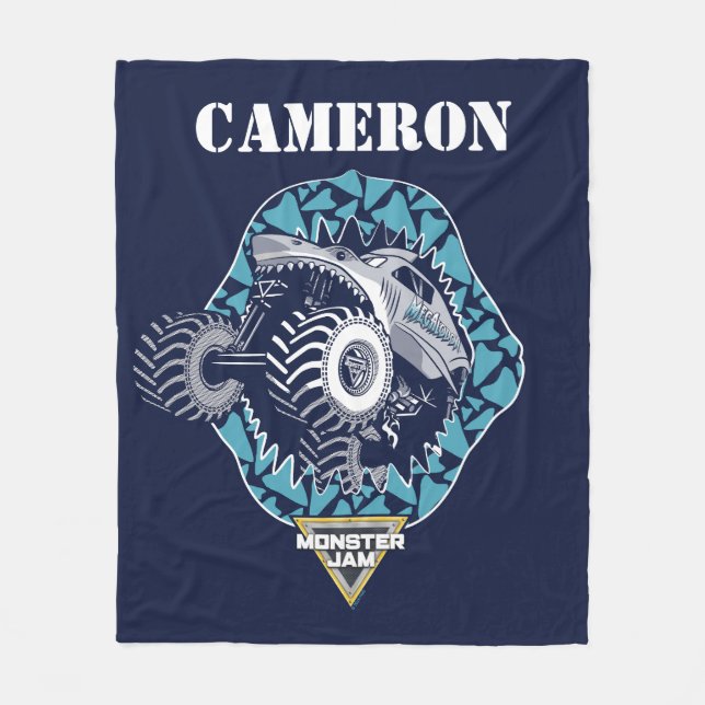 Monster Jam Megalodon - Personalisiert Fleecedecke (Vorderseite)