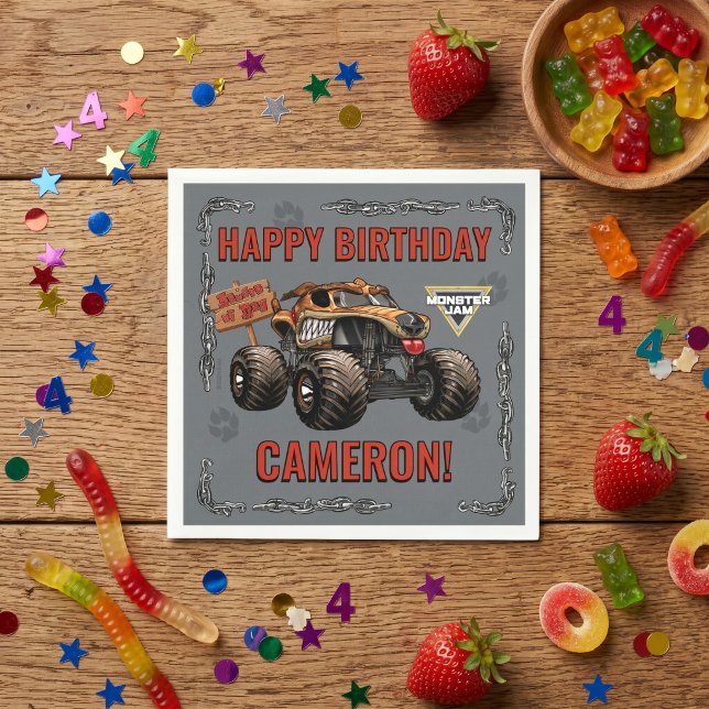 Monster Jam - Monster Mutt Geburtstag Serviette (Simulated napkin on table)