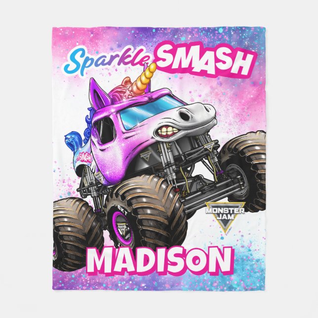 Monster Jam Sparkle Smash - Personalisiert Fleecedecke (Vorderseite)