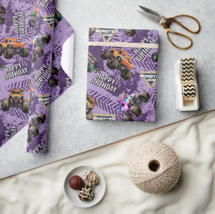 Monster Jam Trucks Geburtstag Geschenkpapier