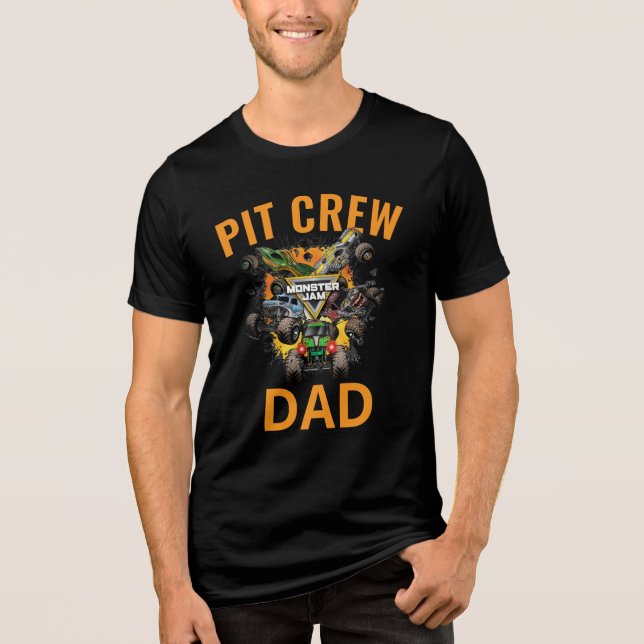 Monster Jam Trucks Pit Crew Papa Tri-Blend Shirt (Vorderseite)