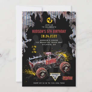 Monster Jam - Zombie Geburtstag Einladung