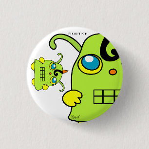 Monster-Kartoffel-Grün-Knopf Button
