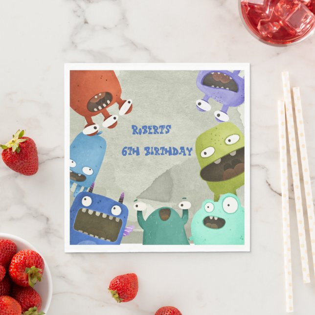 Monster-Kindergeburtstag Serviette (Beispiel)