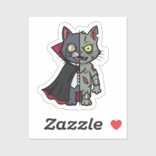 Monster Kitty Mashup - Half Vampire, Half Zombie Aufkleber