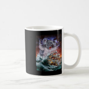 Monster Koala als Kraken angreifen ein Kriegsschif Kaffeetasse