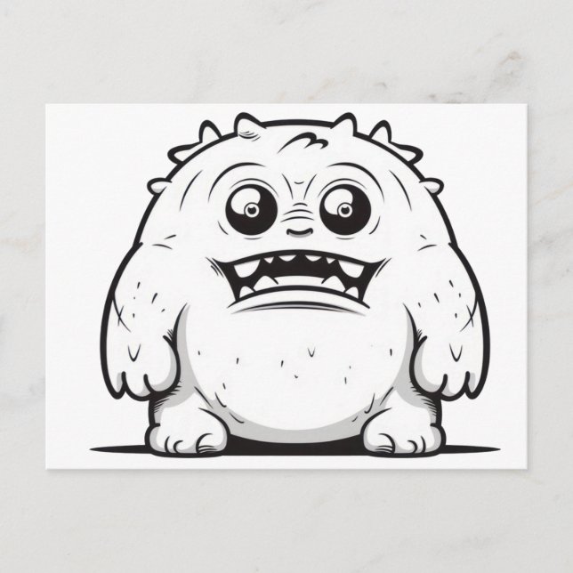 Monster Kontur Sketch Klein Postkarte (Vorderseite)