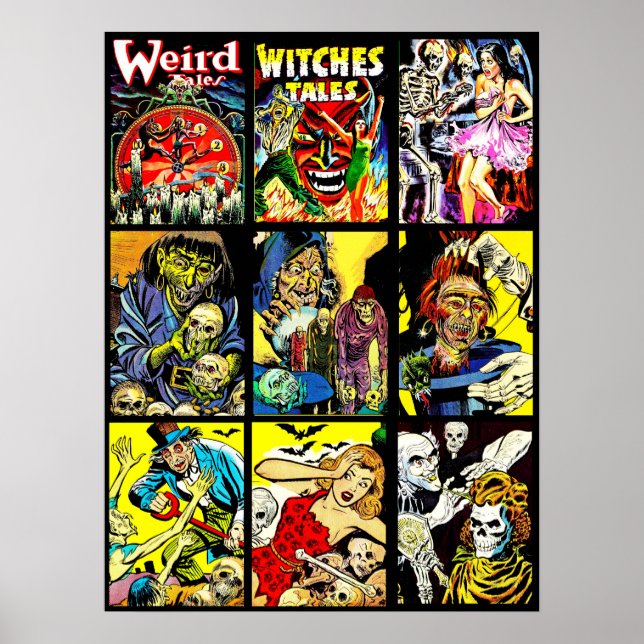 Monster Kreaturen Ghouls Horror Comicen Kunst Poster (Vorne)