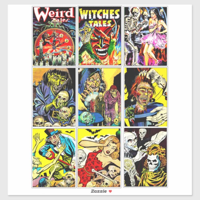 Monster-Kreaturen Horror Comic Kunst Aufkleber (Blatt)