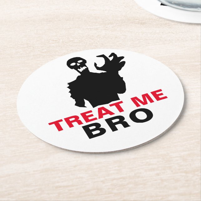Monster Leckerei Me Bro lustiges Halloween anpassb Runder Pappuntersetzer (Angewinkelt)