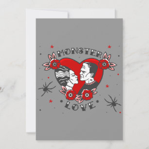 Monster-Liebe Rockabilly Frankenstein Valentinstag Einladung