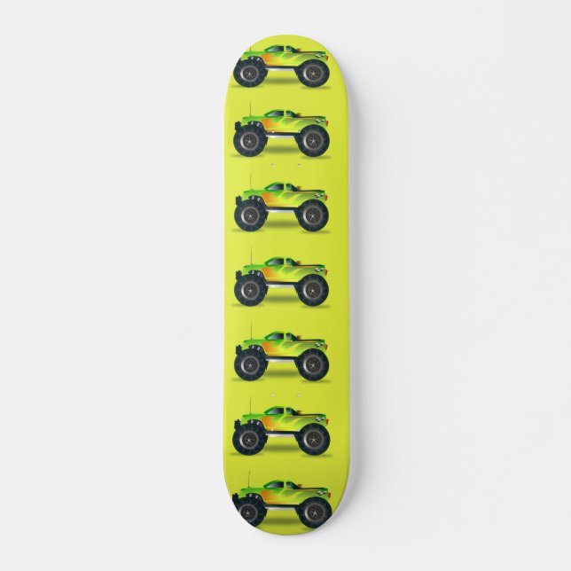 Monster-LKW auf Kalkgrün Skateboard (Vorne)
