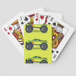 Monster-LKW auf Kalkgrün Spielkarten
