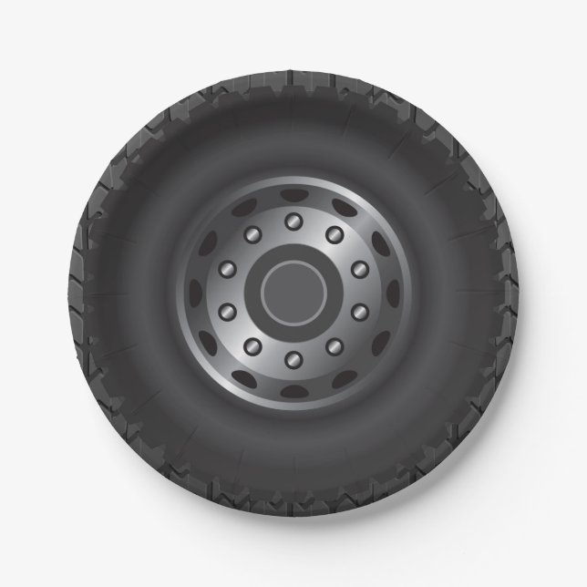 MONSTER LKW ermüdet #1 Pappteller (Vorderseite)