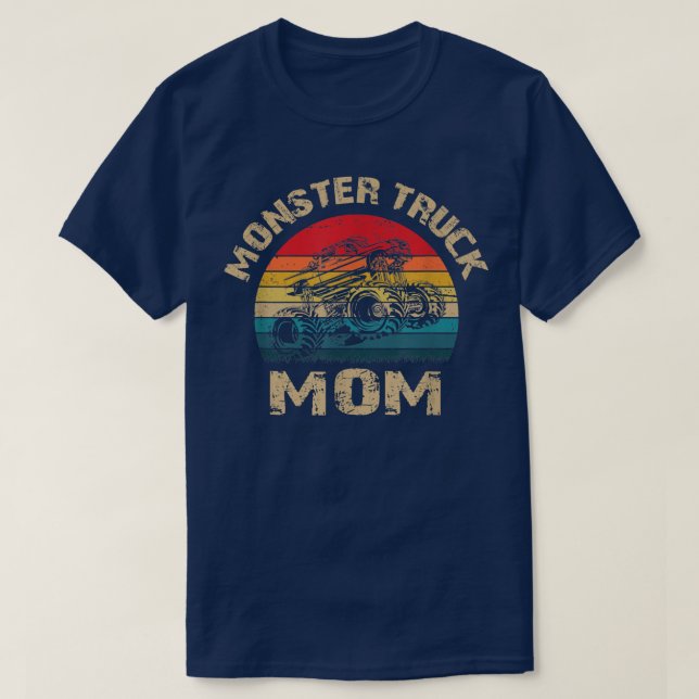 MONSTER-LKW-MAMA; Retro-Distressive Große LKW T-Shirt (Design vorne)