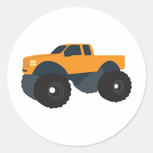 Monster-Lkw Runder Aufkleber (Vorderseite)