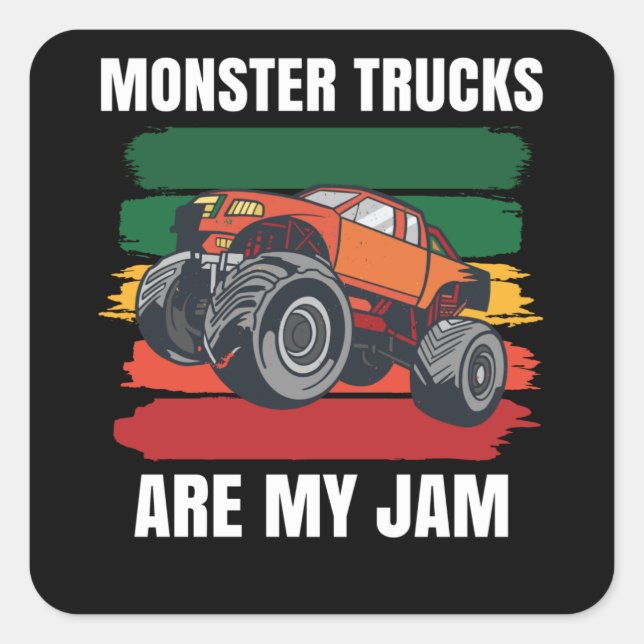 Monster-LKW sind meine riesigen Jam-RÄder Quadratischer Aufkleber (Vorderseite)