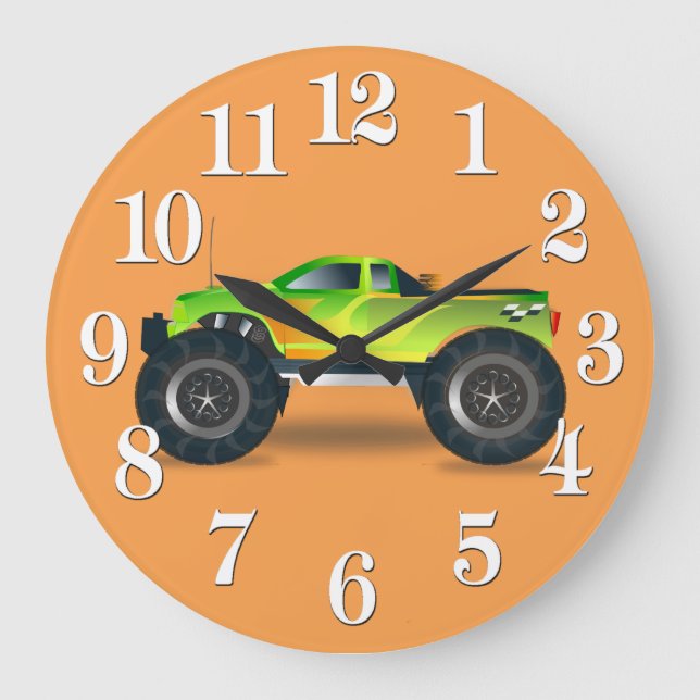 Monster-LKW Speedway-Liebhaber Entwurf Große Wanduhr (Vorderseite)
