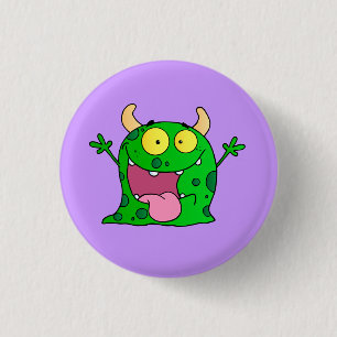 Monster-lustiges Comic, das Cartoon-niedliches Button