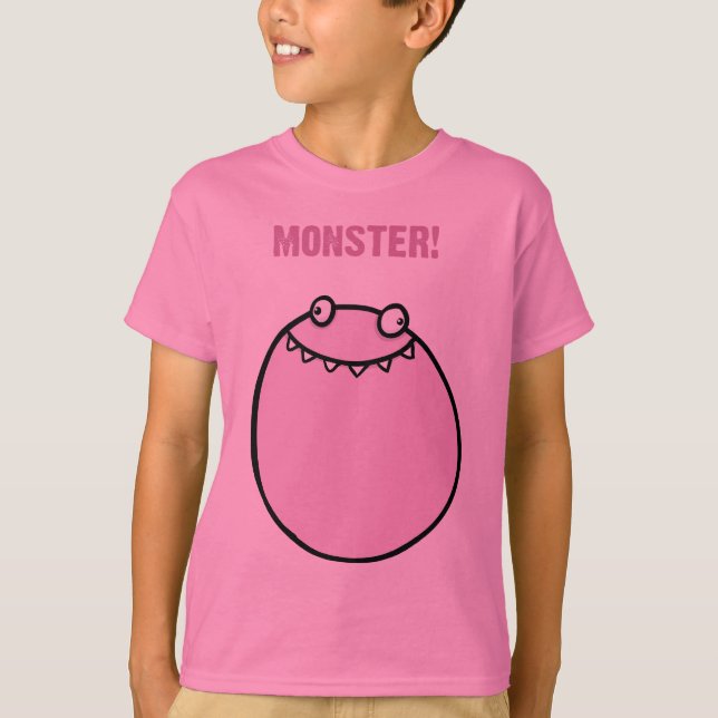 Monster-lustiges Mädchen-Kinderkleidungs-T-Shirt T-Shirt (Vorderseite)